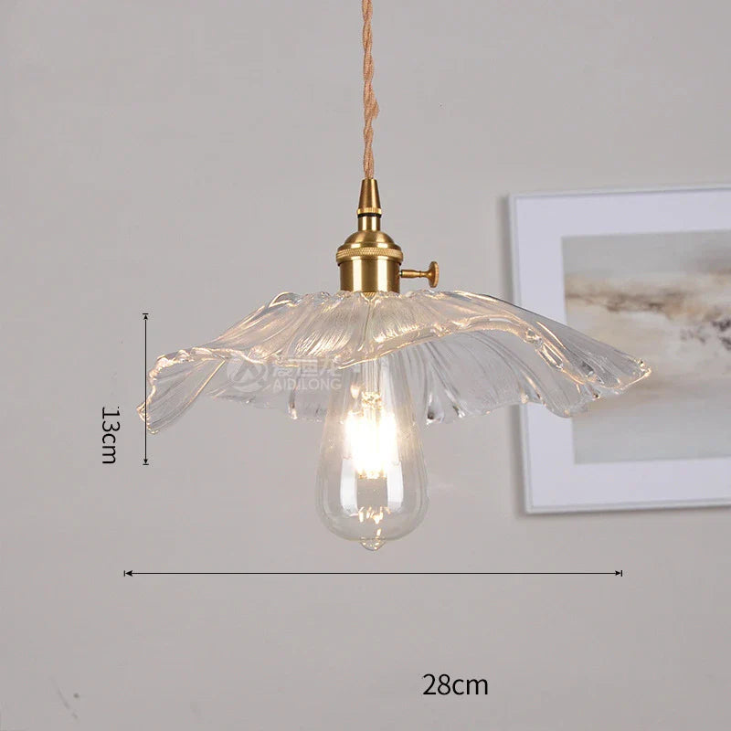 Axyaa Nordic Purple Glass LED Pendant Light, Modern Hanging Lamp for Bar, Bedroom, Dinning Room