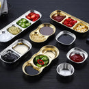 Axyaa Stainless Steel Seasoning Dish Sauce Tray Hot Pot BBQ Dipping Bowl