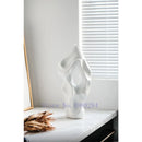 Axyaa Abstract Black and White Ceramic Vase with Hollow Out Hole for Home Decoration