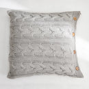 Axyaa Cozy Knit Cushion Cover in Vintage Ivory Grey Pink Solid Design