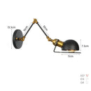 Axyaa Adjustable LED Wall Lamp for Bedside Study Loft Vintage Swing Arm