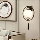 Axyaa Round Iron Glass Wall Lamp Sconce