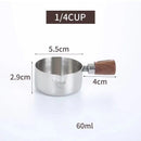 Axyaa Stainless Steel Seasoning Cup with Wooden Handle - Kitchen Sauce Dish