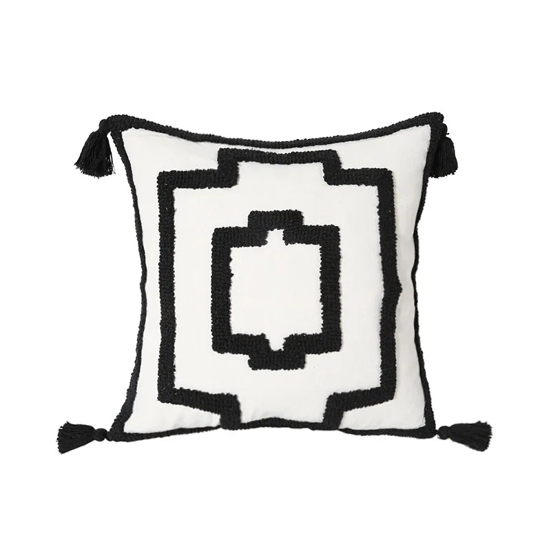Axyaa Tufted Geometric Cushion Cover for Modern Home Decor
