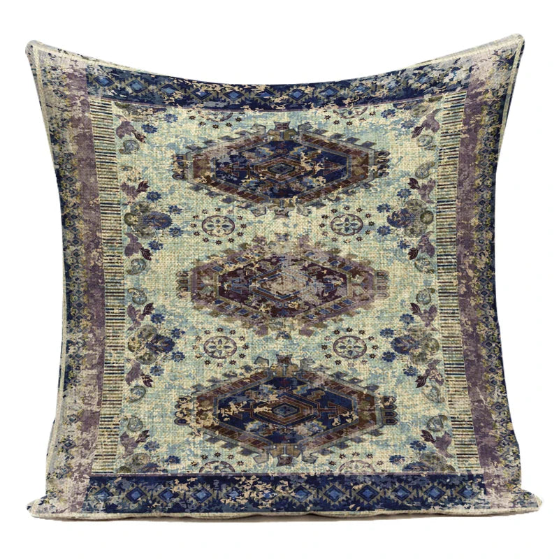 Axyaa Moroccan Mandala Linen Cushion Covers for Vintage Home Decor