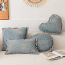 Axyaa Fringed Denim Cushion Cover 45x45cm Square Heart Circle for Home Decoration