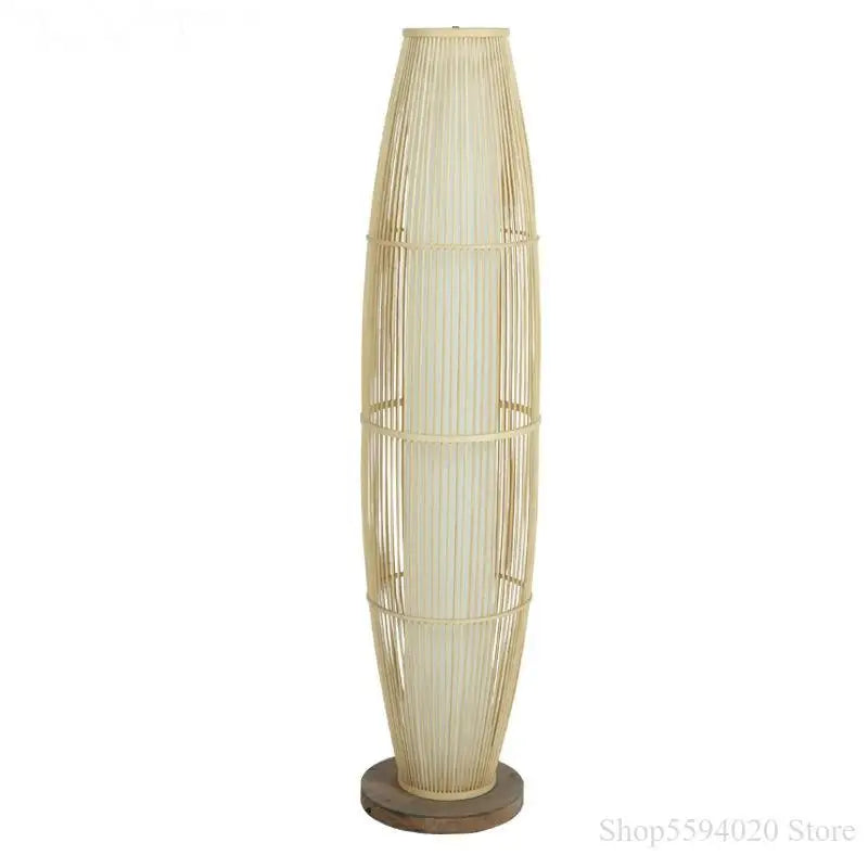 Axyaa Bamboo Floor Lamp - Modern Minimalist Living Room Standing Lamp