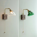 Axyaa Clear Glass LED Wall Lights with Pull Chain Switch - Modern Nordic Wall Lamp