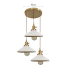 Axyaa Nordic White Ceramic LED Pendant Light with Knob Switch - Modern Copper Hanging Lamp