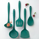 Axyaa Silicone Kitchen Utensil Set - Green Non-stick Cookware Tools