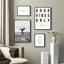 Nordic Whale Poster Good Vibes Only Art Print Axyaa Modern Living Room Decor
