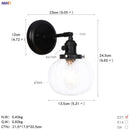 Axyaa Glass Ball Industrial Wall Sconce Black Loft Hallway Stair Bathroom Mirror Light