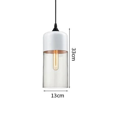 Axyaa Nordic LED Pendant Light Wood Glass Hanging Lamp for Bedroom Dinning Living Room