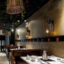 Axyaa Industrial Pulley Wall Lamp: Retro Vintage Iron Sconce Light Fixt.