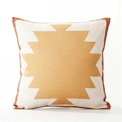 Axyaa Black & White Linen Sofa Cushions Cover - Nordic Bohemian Ethnic Grey Geometric Pillow Cover