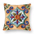 Axyaa Watercolor Geometric Flowers Polyester Cushion Cover Sofa Throw Pillow Cover