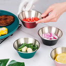 Axyaa Stainless Steel Sauce Dishes Set of 2 - Home Kitchen Tableware Seasoning Plates
