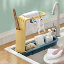 Adjustable Sink Drain Rack Storage Shelf Sponge Holder Axyaa Kitchen Gadget