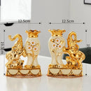 Axyaa Ceramic Golden Elephant Vase Set of 2