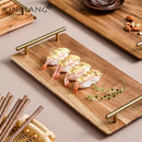 Axya Wooden Tea Tray with Handle - Versatile Sushi & Fruit Plate Display