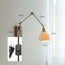 Axyaa Copper Swing Arm LED Wall Sconce - Bedroom Living Room Study Light Fixtures