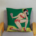 Axyaa European Sexy Women Polyester Cushion Cover 45x45cm - Chic Home Decor