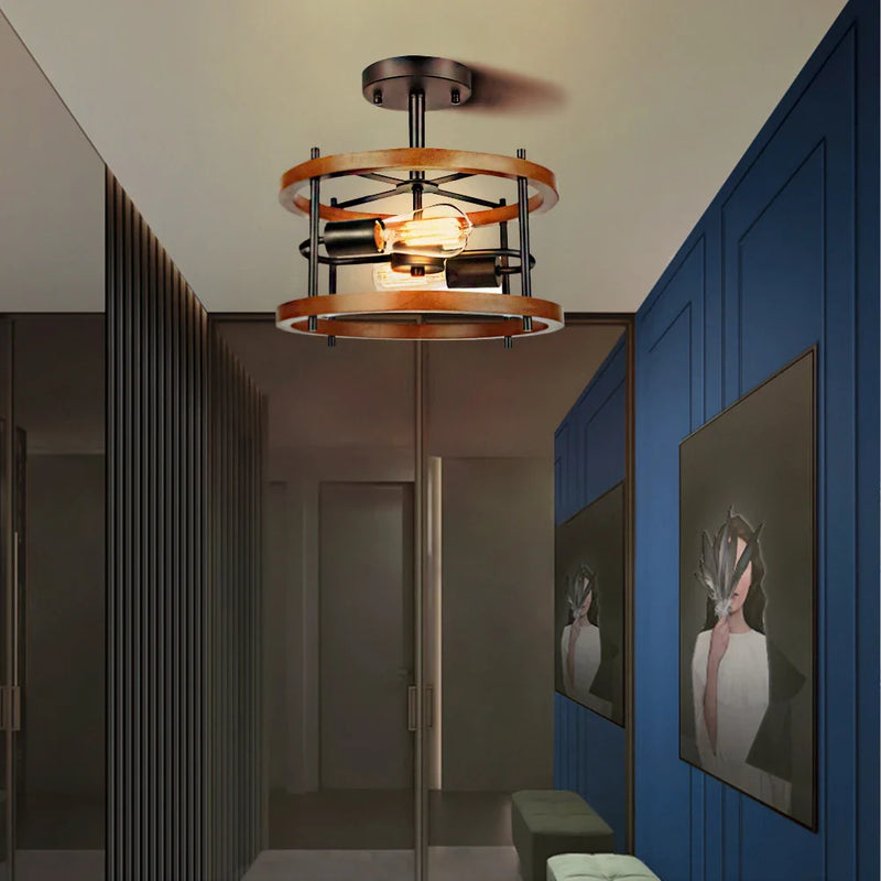 Axyaa Round Iron Ceiling Lamp for Home Decor