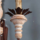 Axyaa Vintage Wood Wall Lamps - French Country Rustic Sconces for Bedroom Farmhouse Hallway