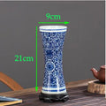 Axyaa Blue White Porcelain Antique Ceramic Vase Home Table Decor Pot Craft