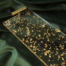 Acrylic Gold Foil Tray with Handle for Cake Desserts by Axya - Elegant Holiday Party Decor