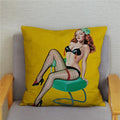 Axyaa European Sexy Women Polyester Cushion Cover 45x45cm - Chic Home Decor