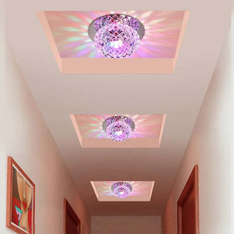 Axyaa Crystal LED Ceiling Chandelier for Modern Lighting Fixtures in Corridor, Balcony, Porch