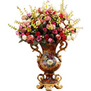 Axyaa European Resin Vase & Artificial Flower Set for Home Office Decor