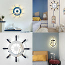 Axya LED Acrylic&Wood Wall Hanging Light, Blue White Ship Rudder Theme