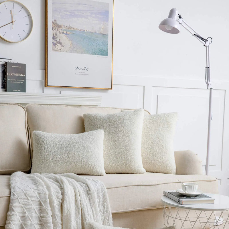 Axyaa Plush Cushion Cover for Home Decor - Soft Sofa Pillow Cover - Nordic Style