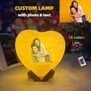 Axyaa Heart Shape Moon Lamp Customized with Photo & Text, USB Rechargeable Gift