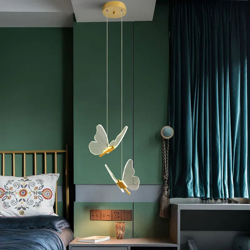 Nordic Butterfly LED Hanging Lamp by Axya: Modern Bedroom & Living Room Decor