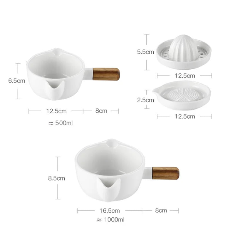 Axya White Ceramic Soup Bowl Set for Oil Separation and Grease Trapping