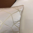 Axyaa Ivory Orange Geometric Faux Silk Pillow Case Cover 45x45cm/30x48cm