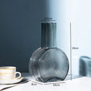 Axyaa Geometric Relief Glass Vase Hydroponics Flower Pots Desk Decor Floral Vases