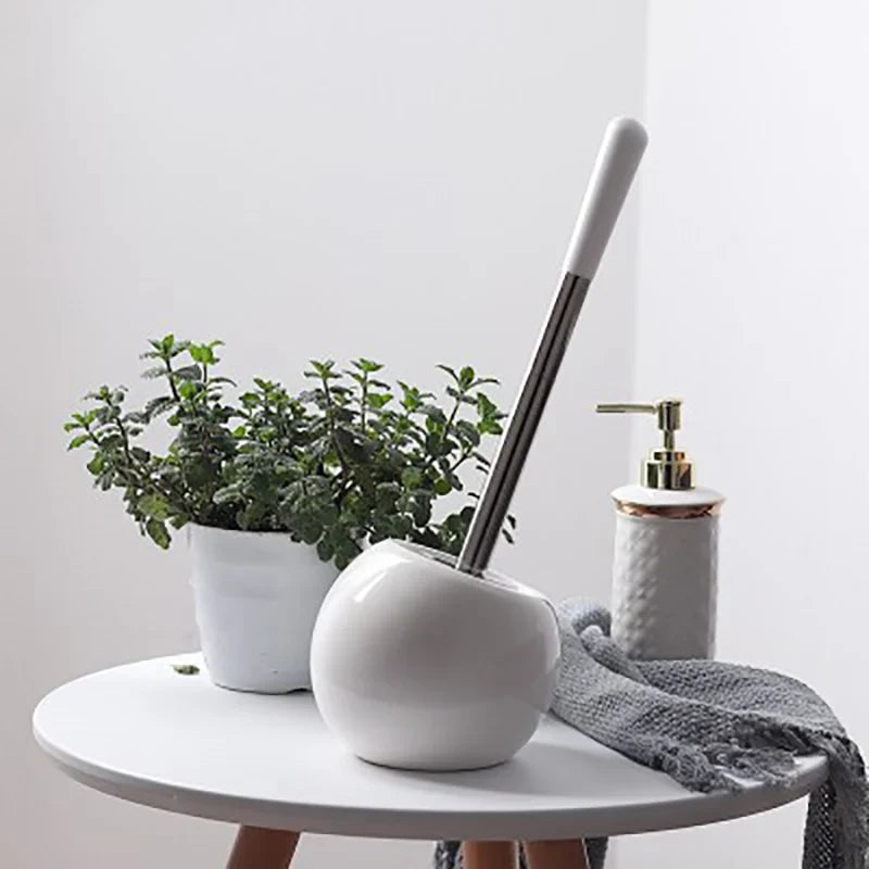 Axya Ceramic Toilet Brush - Bathroom Cleaning & Decoration Essential
