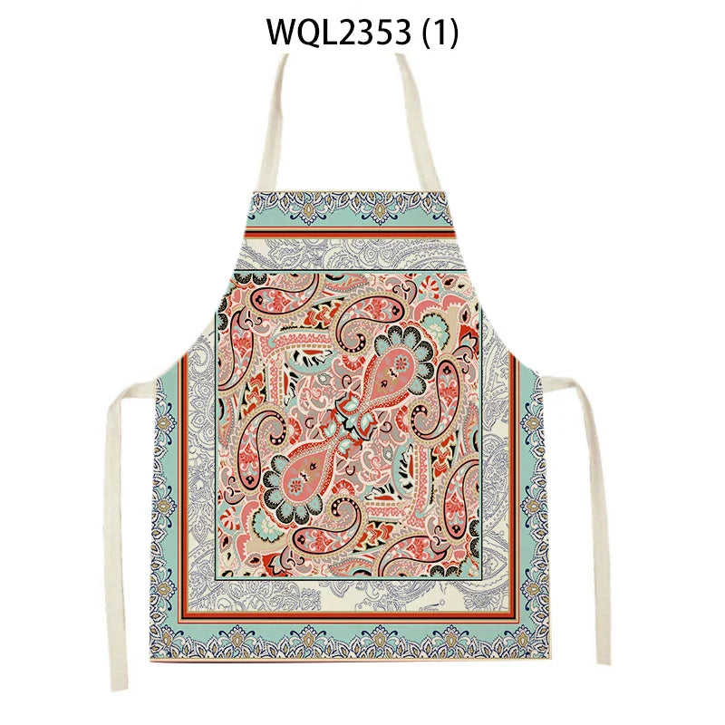 Axyaa Tropical Floral Kitchen Apron for Cooking, Baking, Cleaning - 47x38cm