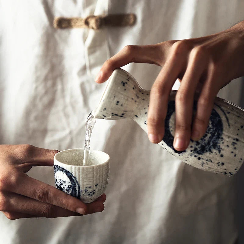 Axya Japanese Chinese Style Ceramic Sake Wine Teacup Spirit Liquor Retro White Wine Cup