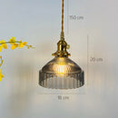 Axyaa Glass Pendant Light: Modern Amber Gray Brass LED Hanging Lamp for Bedroom, Kitchen