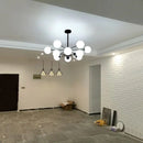 Axya Vintage Industrial Suspension Chandelier for Living Room & Stair: Modern Hanging Light Fixtures