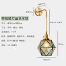 Axyaa Copper LED Wall Sconce with Switch, Modern Glass Stair Light for Bathroom Mirror