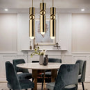 Axyaa Modern Golden Cylinder Pipe Pendant Light