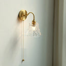 Axyaa Glass LED Mirror Light Pull Chain Switch Wall Sconce Luminaria