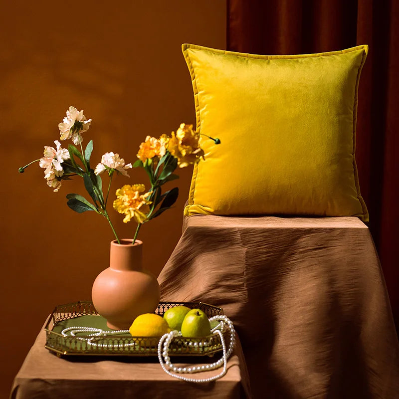 Velvet Decorative Pillow Cover 30x50cm for Living Room Sofa - Axyaa Palette