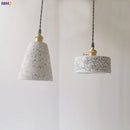 Axyaa Nordic White Cement Pendant Lights: Modern Hanging Lamp for Bar, Living Room, Kitchen